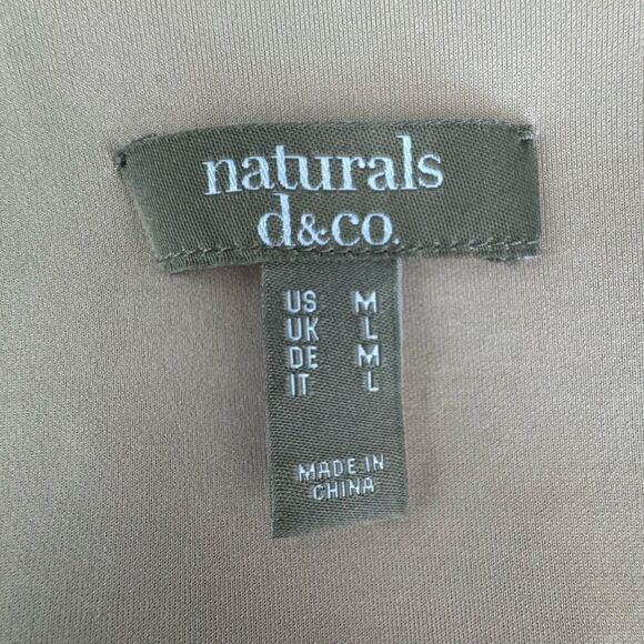 Naturals D & Co Open Front Cardigan Floral Faux Suede QVC SZ M - Picture 8 of 13